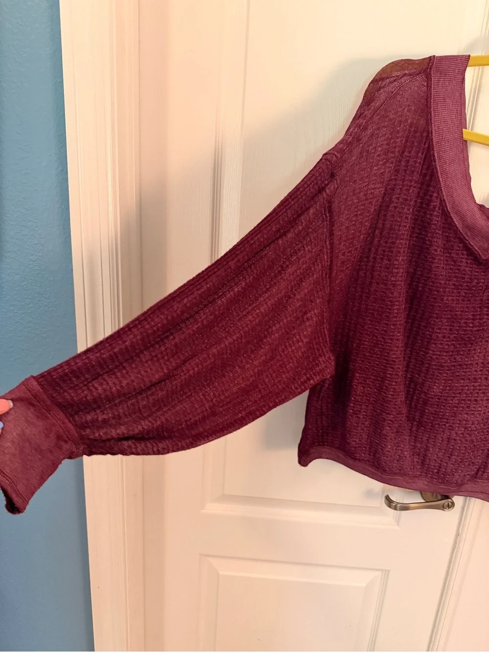 FREE PEOPLE S Maroon Purple South Side Pullover Top